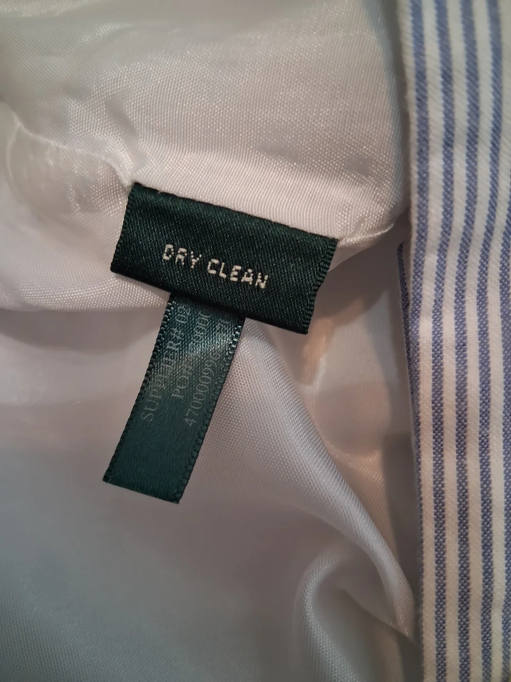 Lauren Ralph Lauren Pinstripe Trousers 18W Blue White Cotton Straight Leg Preppy - Picture 7 of 11